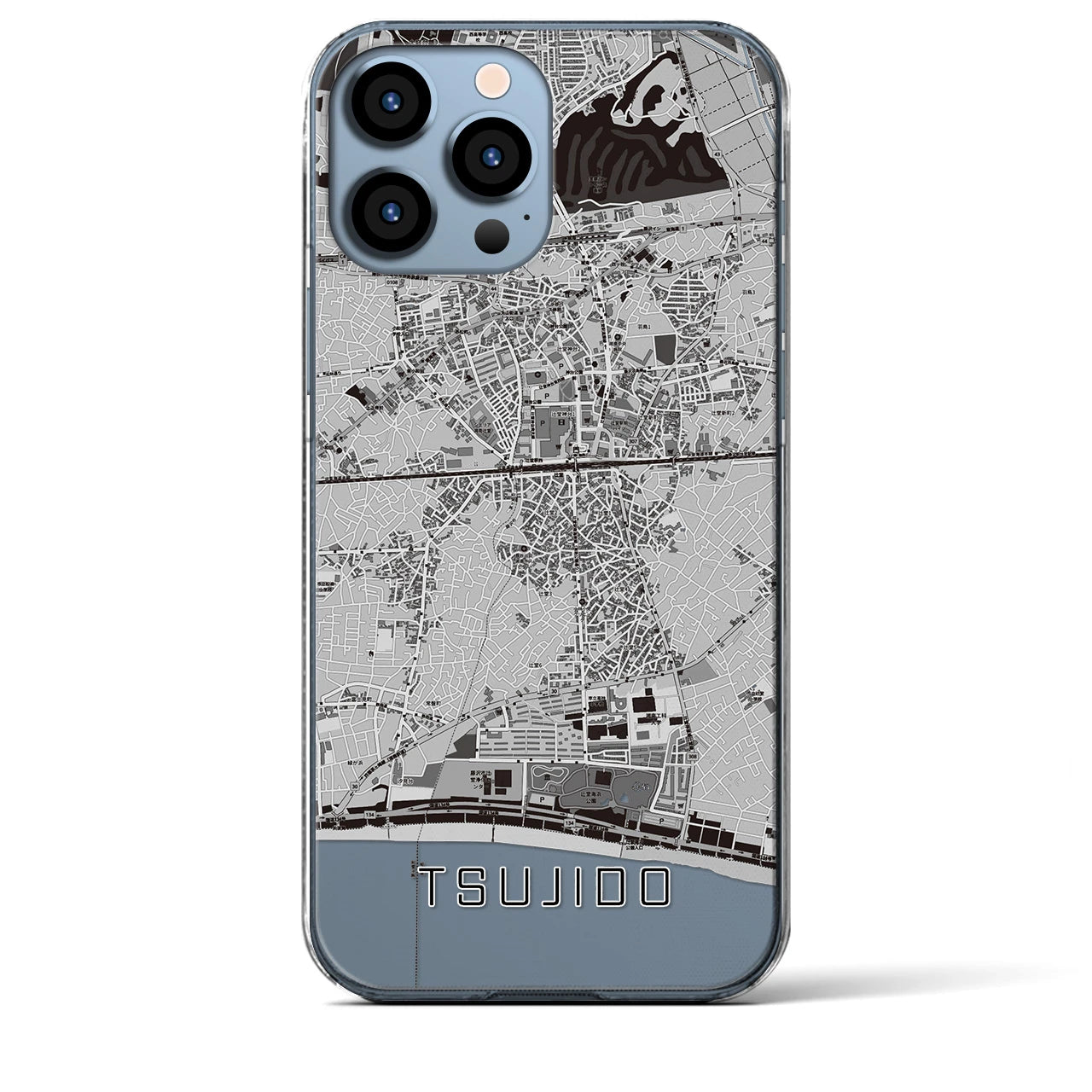 【辻堂(神奈川県)】地図柄iPhoneケース(クリアタイプ)