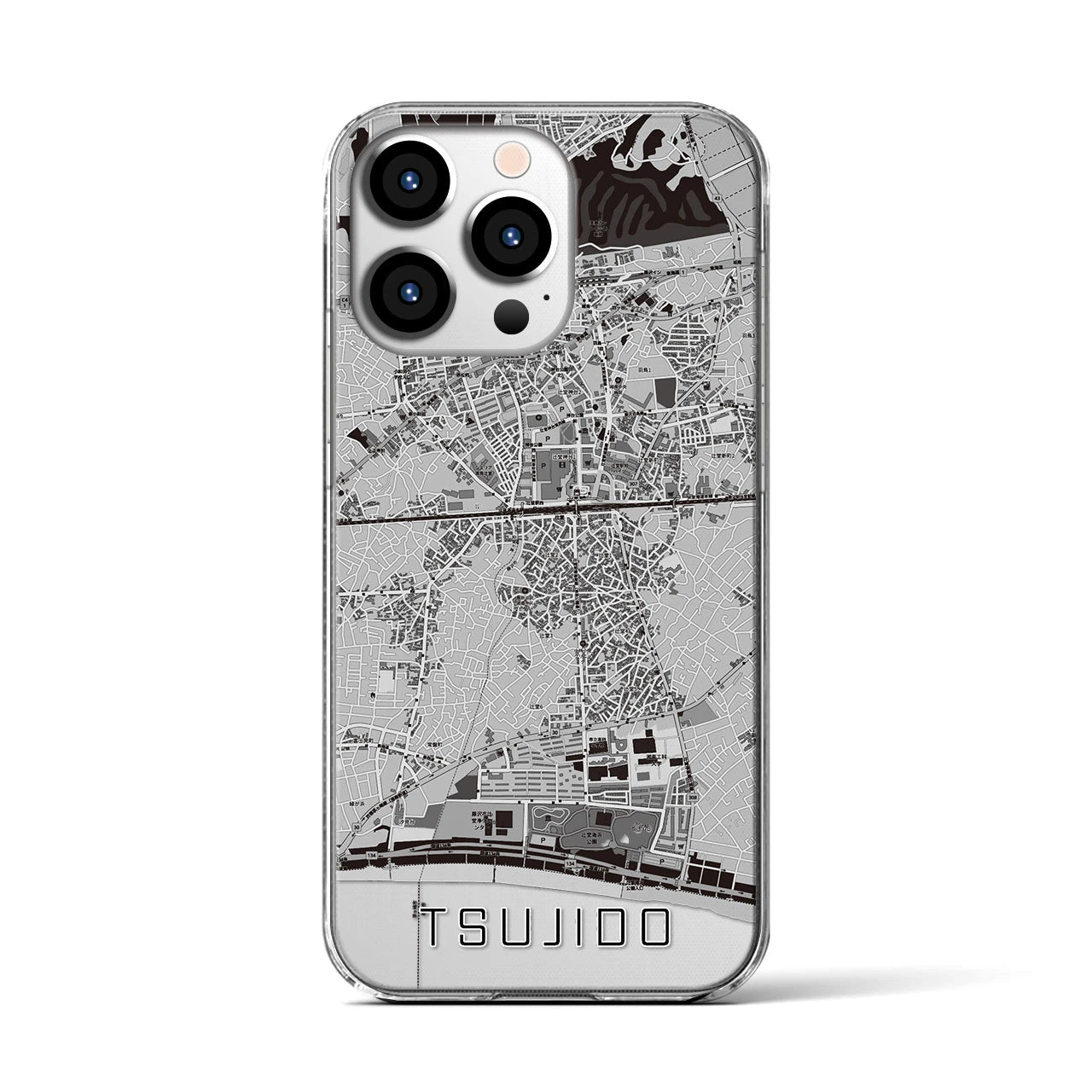 【辻堂(神奈川県)】地図柄iPhoneケース(クリアタイプ)