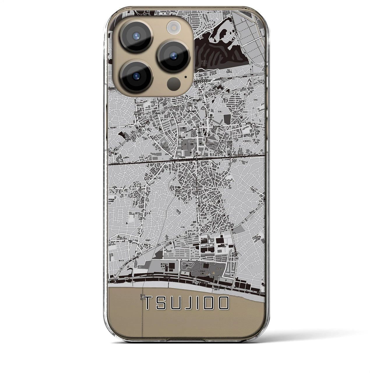 【辻堂(神奈川県)】地図柄iPhoneケース(クリアタイプ)