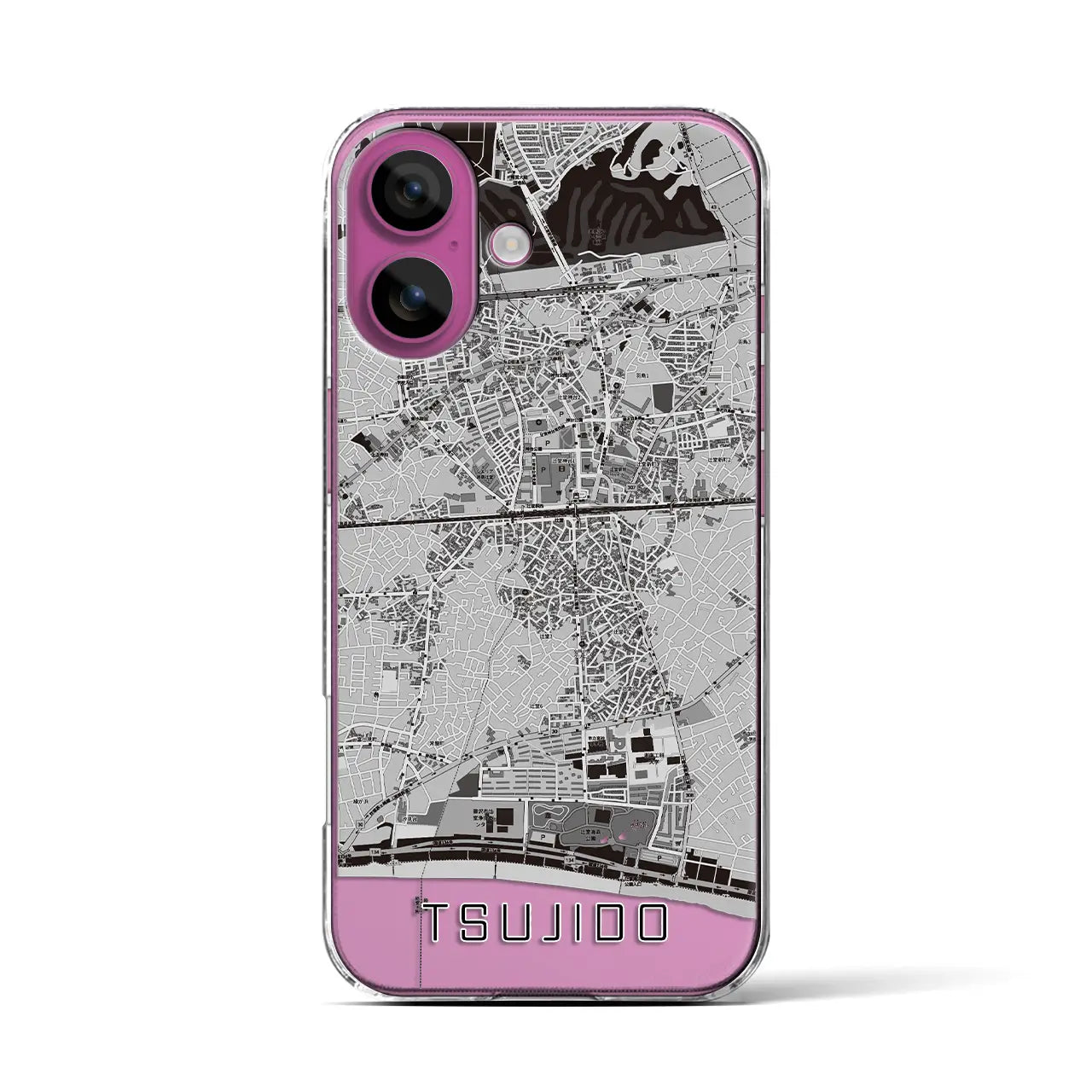 【辻堂(神奈川県)】地図柄iPhoneケース(クリアタイプ)