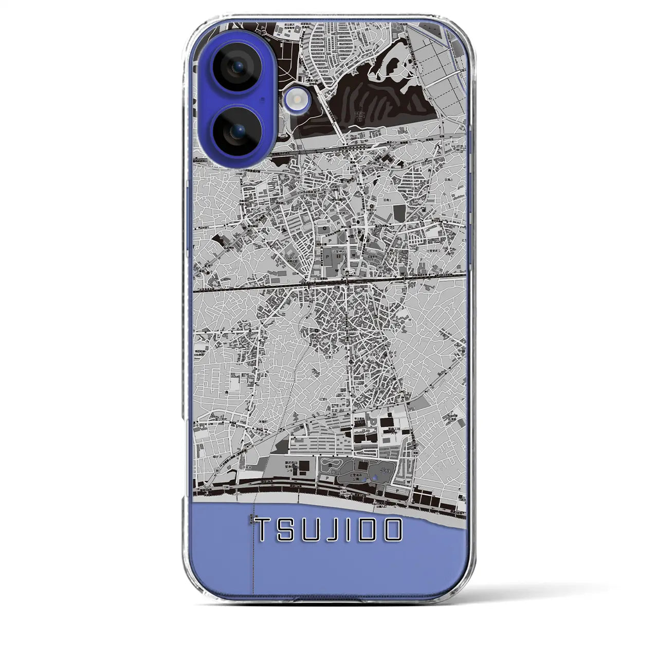 【辻堂(神奈川県)】地図柄iPhoneケース(クリアタイプ)