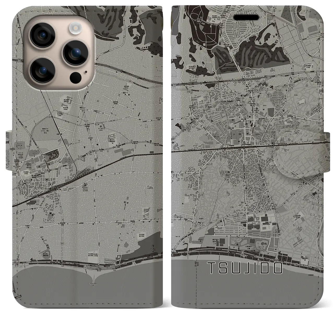 【辻堂(神奈川県)】地図柄iPhoneケース(手帳タイプ)