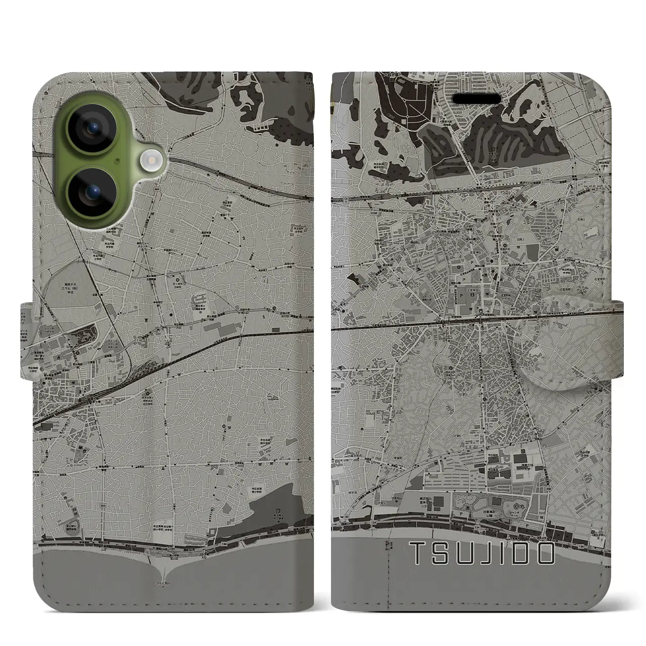 【辻堂(神奈川県)】地図柄iPhoneケース(手帳タイプ)