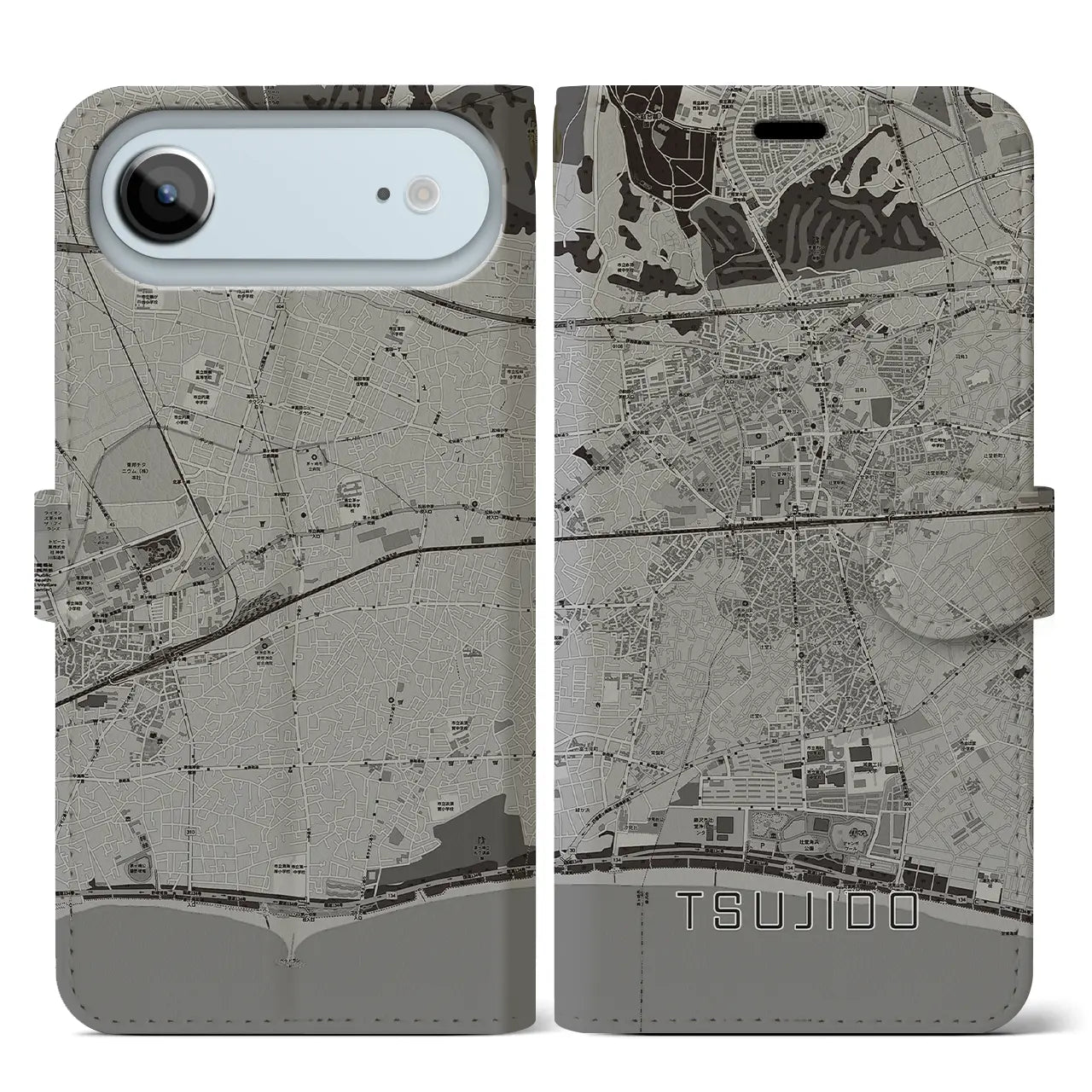 【辻堂(神奈川県)】地図柄iPhoneケース(手帳タイプ)