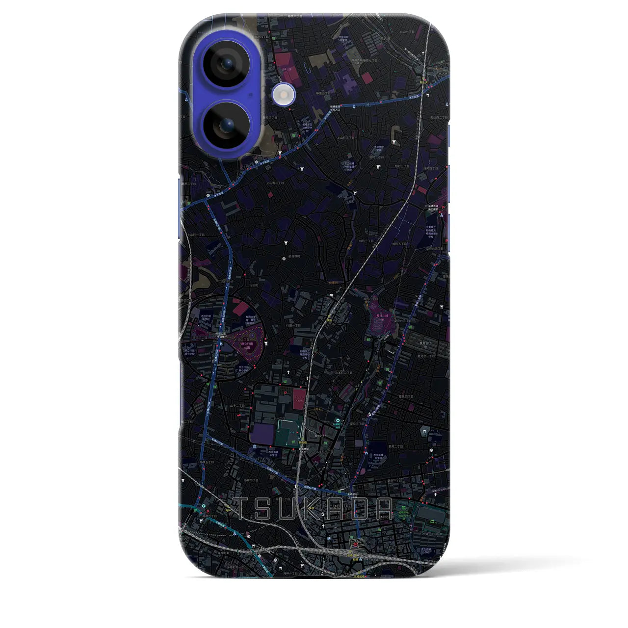 【塚田(千葉県)】地図柄iPhoneケース(バックカバータイプ)