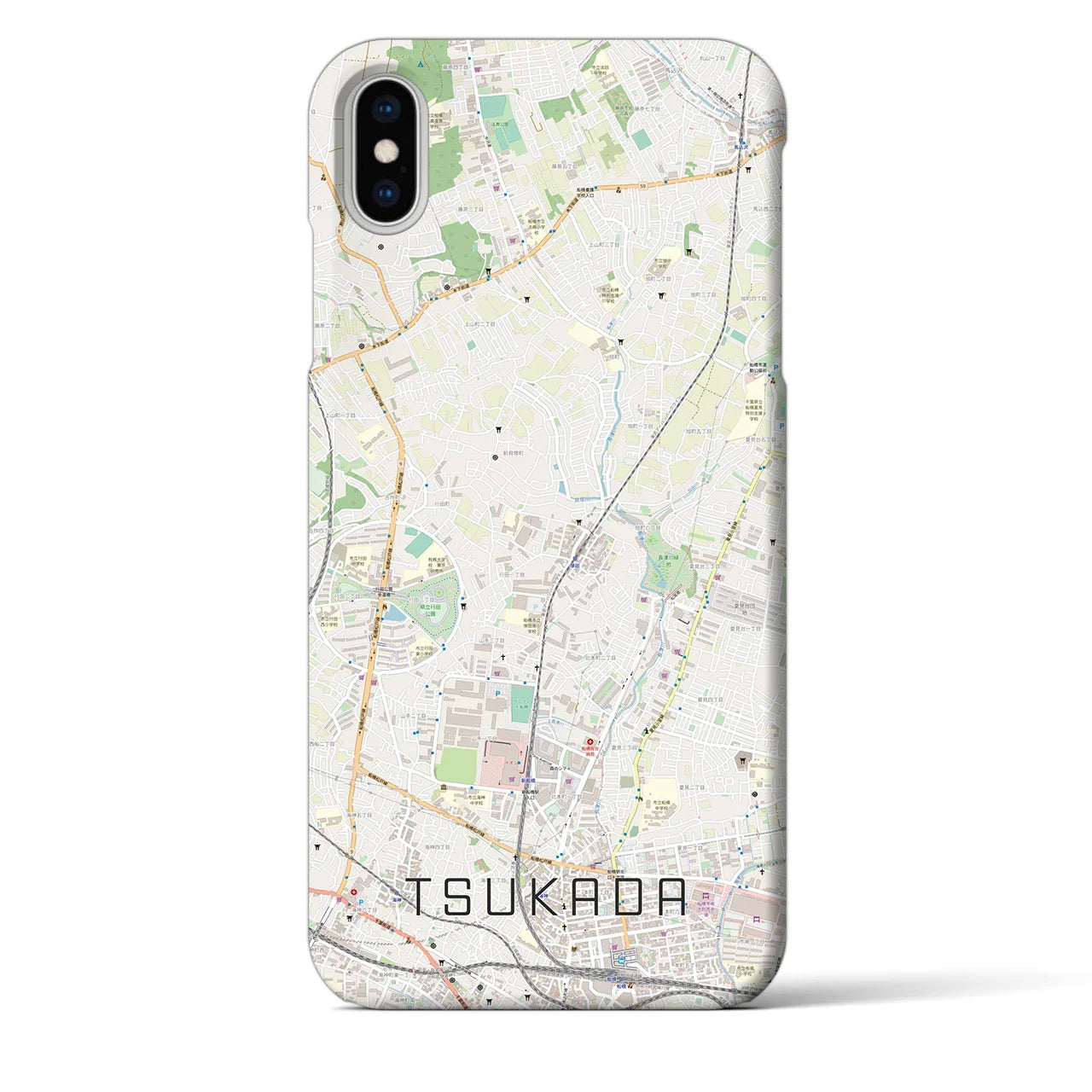 【塚田(千葉県)】地図柄iPhoneケース(バックカバータイプ)