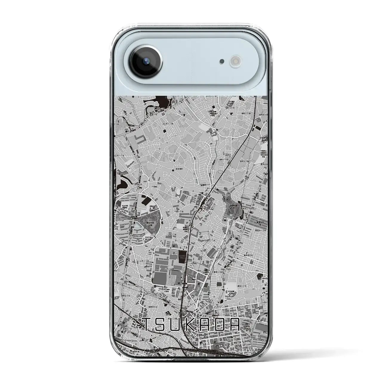 【塚田(千葉県)】地図柄iPhoneケース(クリアタイプ)モノトーン・iPhone 17 Pro Max 用