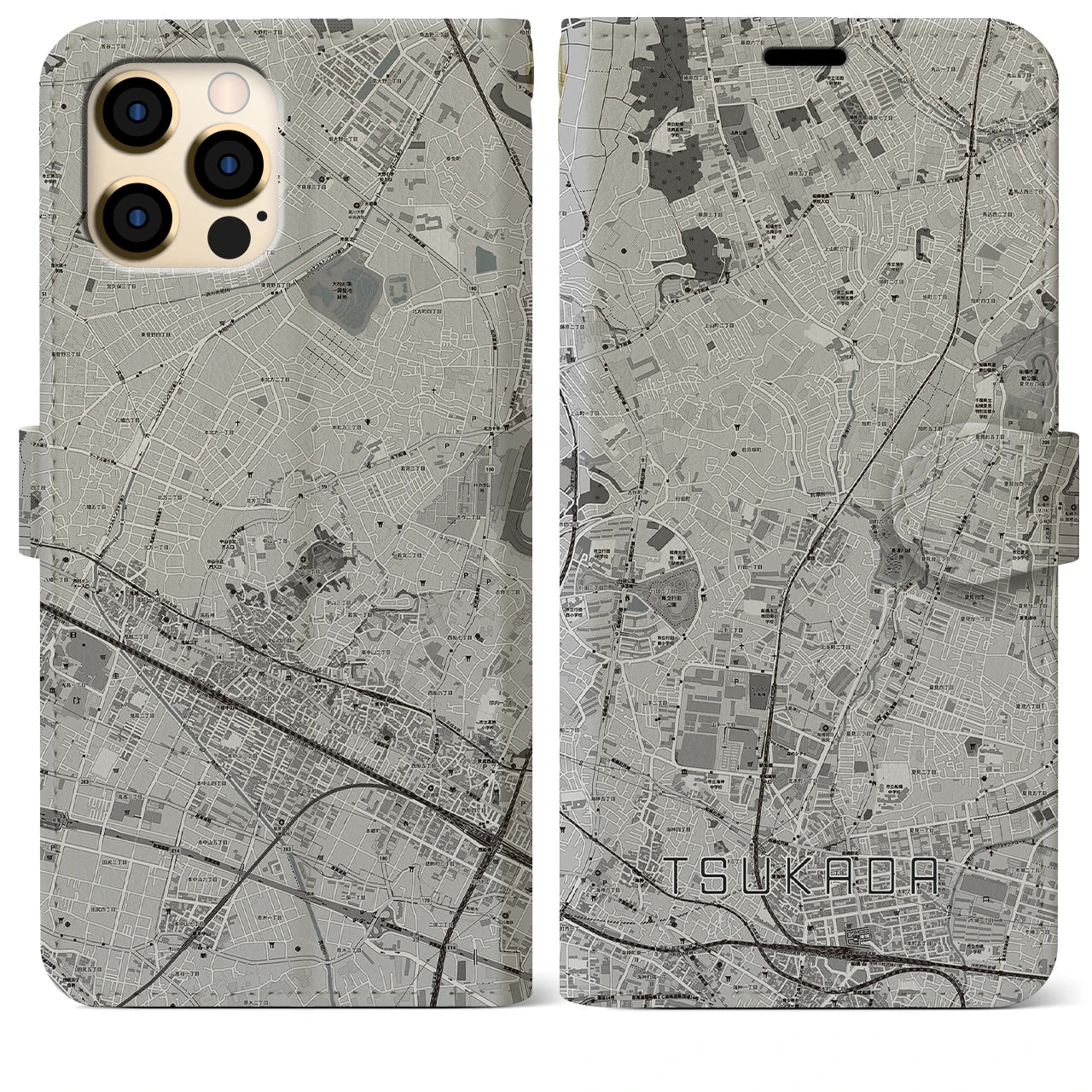 【塚田(千葉県)】地図柄iPhoneケース(手帳タイプ)