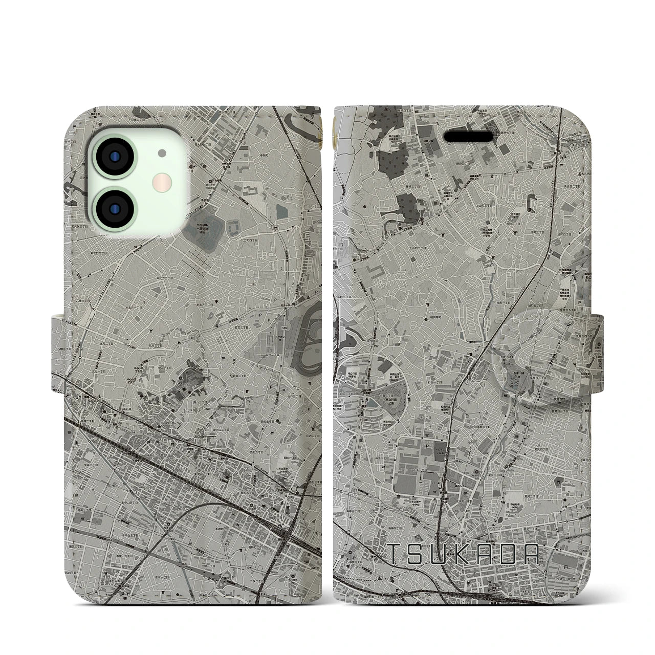 【塚田(千葉県)】地図柄iPhoneケース(手帳タイプ)