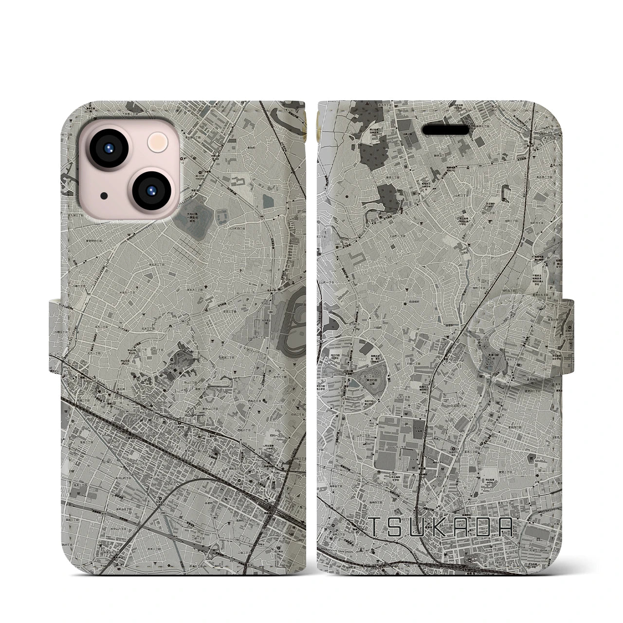 【塚田(千葉県)】地図柄iPhoneケース(手帳タイプ)