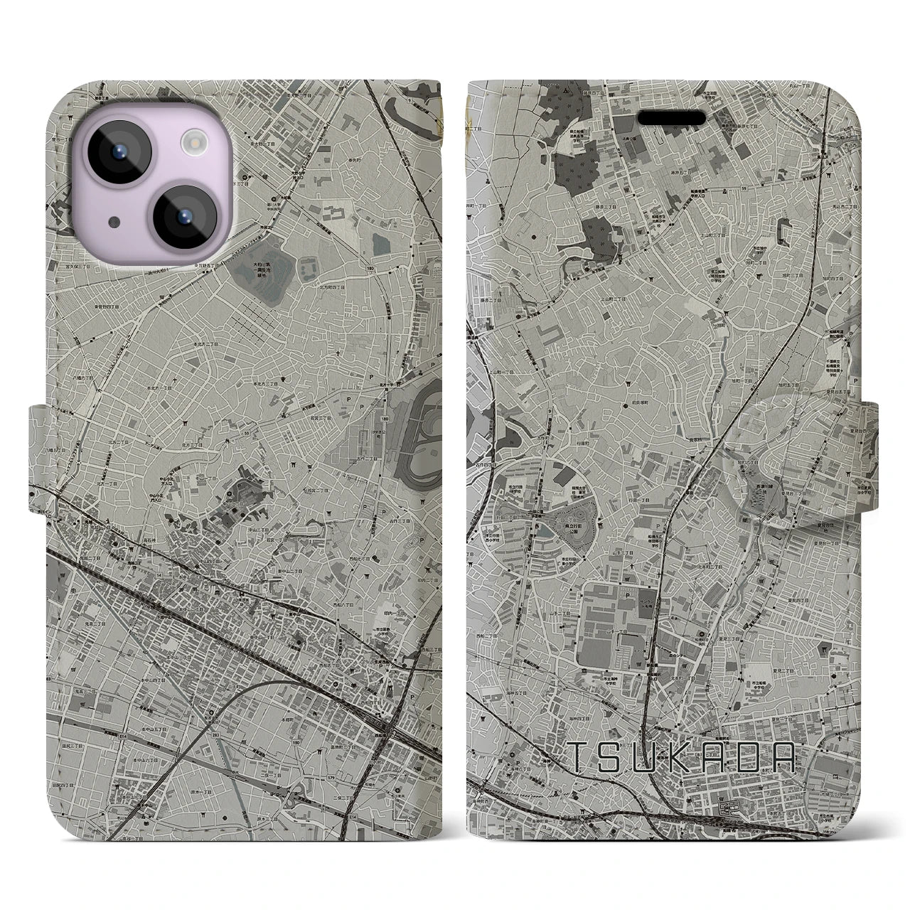 【塚田(千葉県)】地図柄iPhoneケース(手帳タイプ)