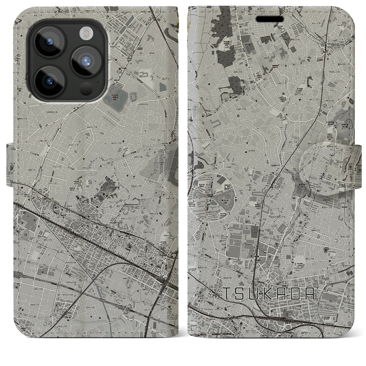 【塚田(千葉県)】地図柄iPhoneケース(手帳タイプ)