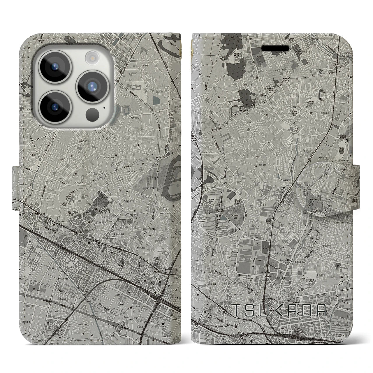 【塚田(千葉県)】地図柄iPhoneケース(手帳タイプ)