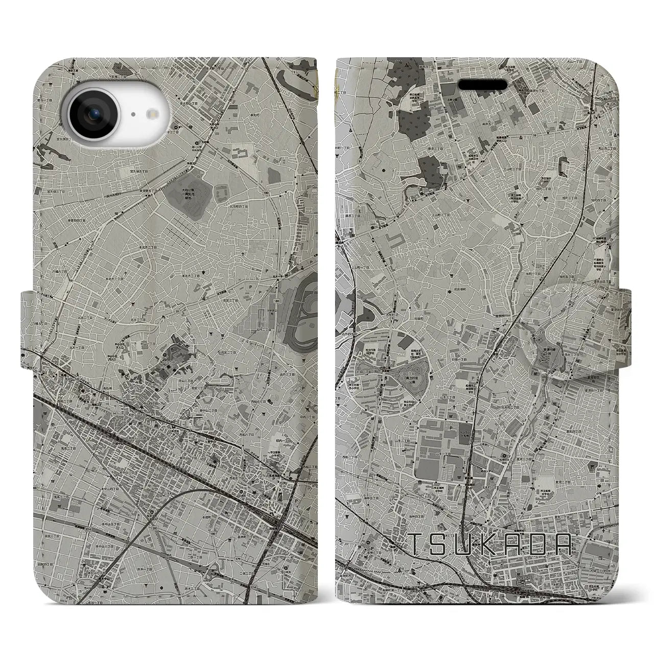 【塚田(千葉県)】地図柄iPhoneケース(手帳タイプ)