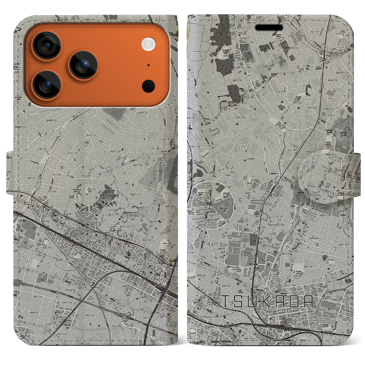 【塚田(千葉県)】地図柄iPhoneケース(手帳タイプ)