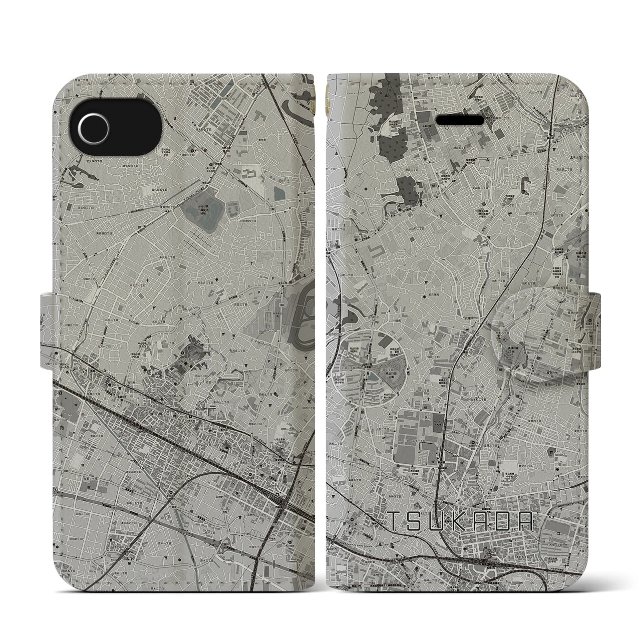【塚田(千葉県)】地図柄iPhoneケース(手帳タイプ)