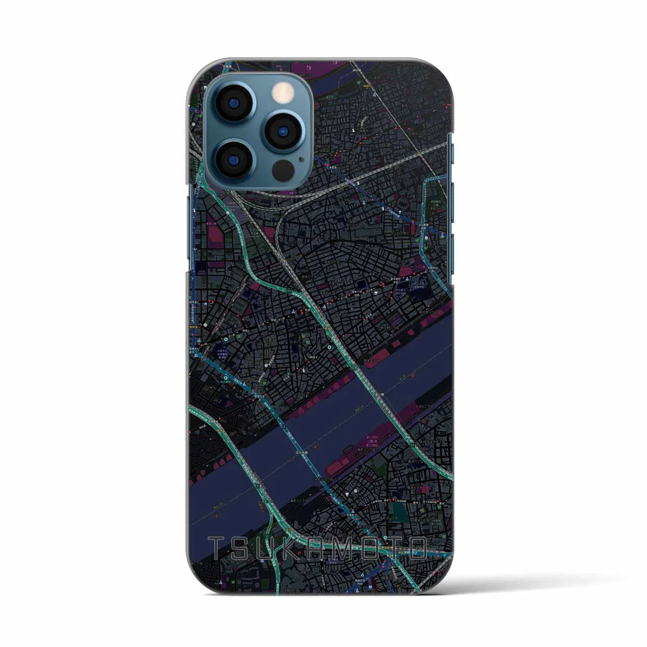 【塚本(大阪府)】地図柄iPhoneケース(バックカバータイプ)