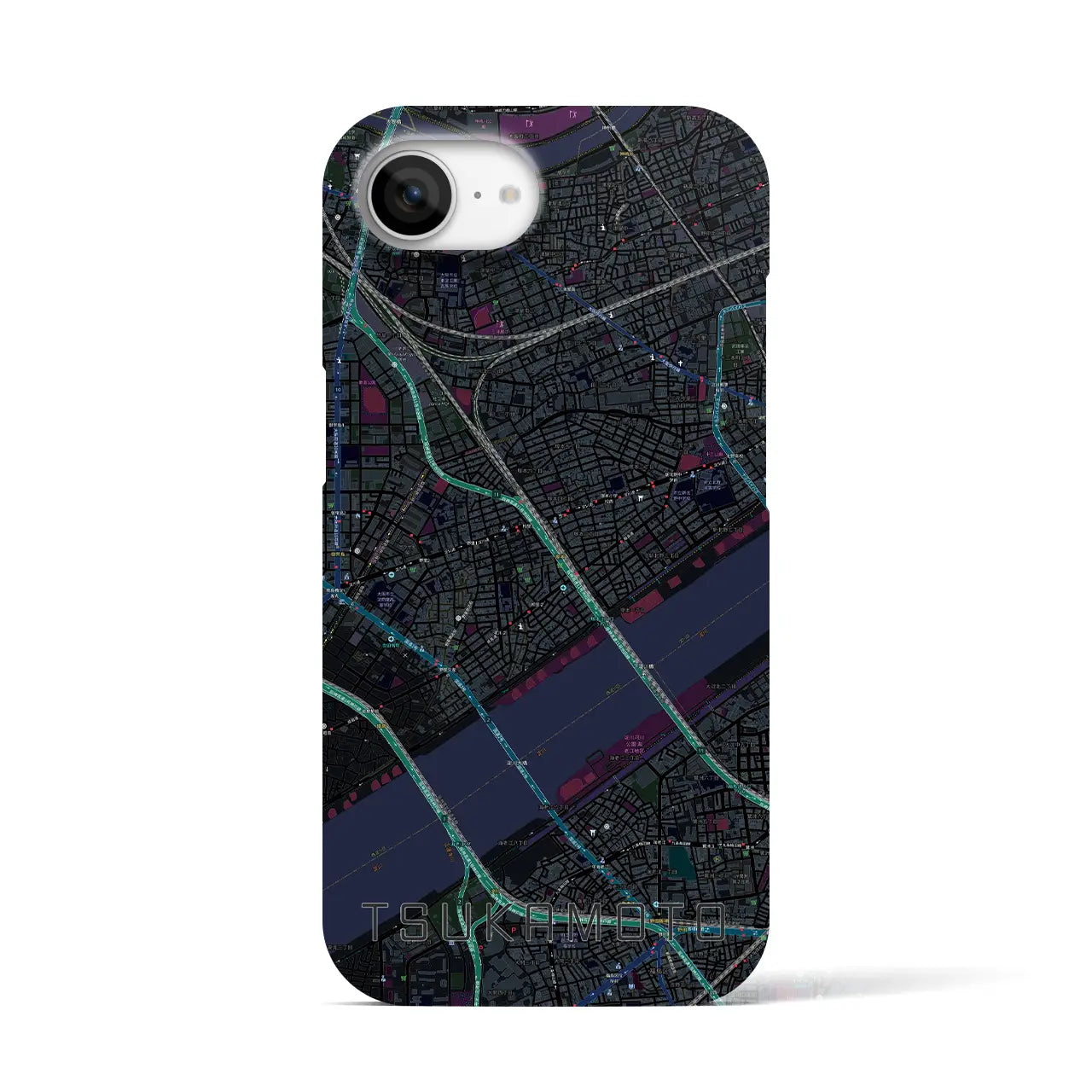 【塚本(大阪府)】地図柄iPhoneケース(バックカバータイプ)