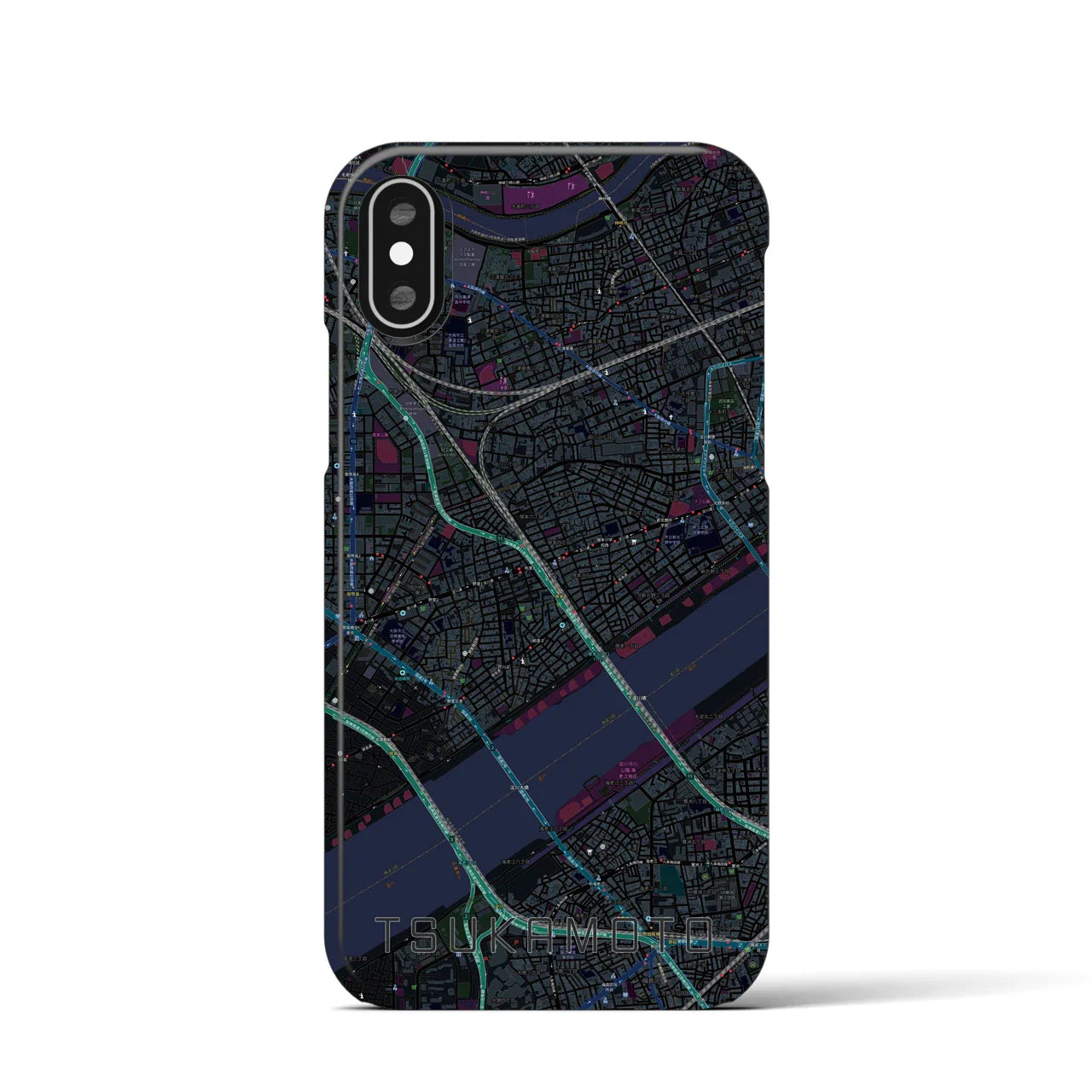 【塚本(大阪府)】地図柄iPhoneケース(バックカバータイプ)