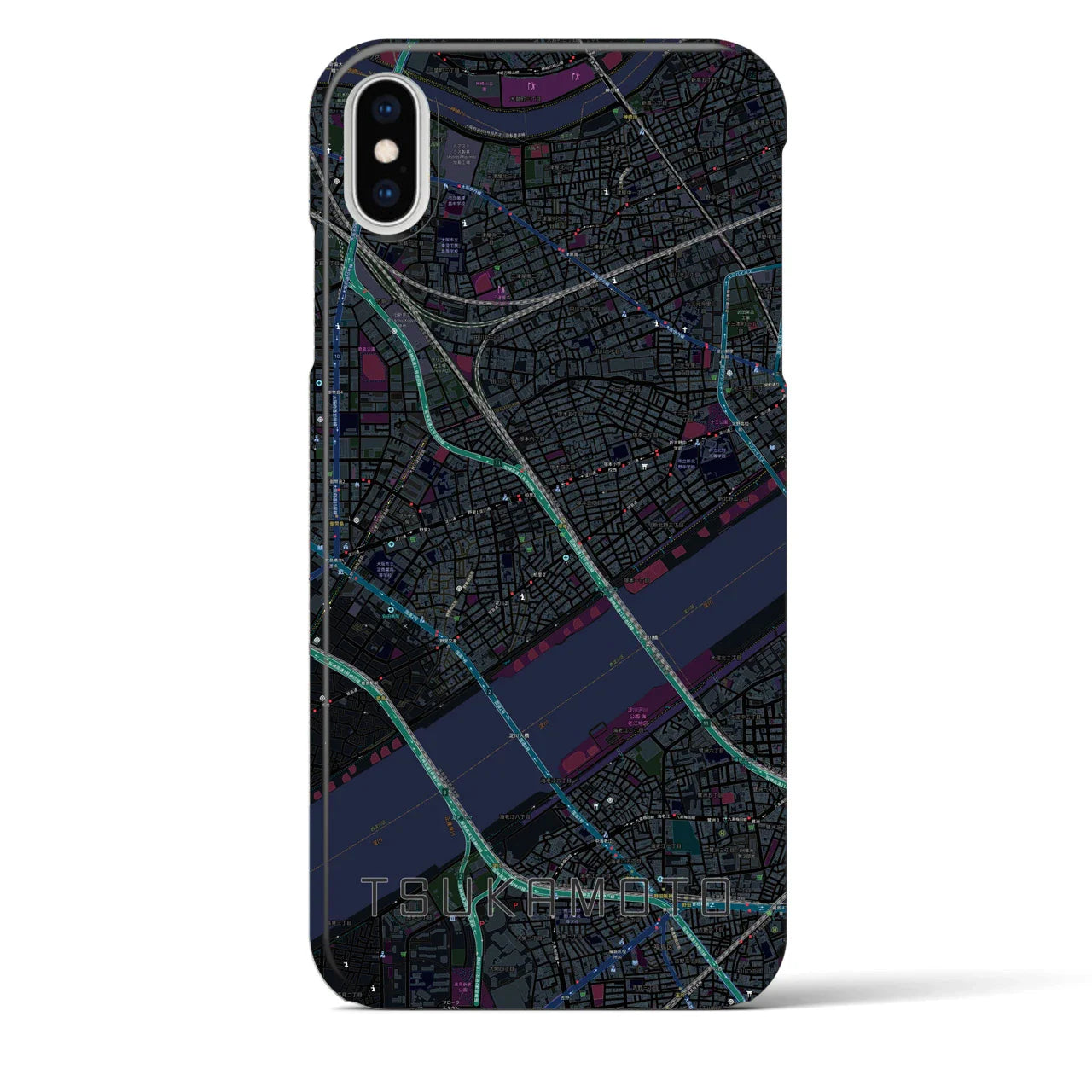 【塚本(大阪府)】地図柄iPhoneケース(バックカバータイプ)