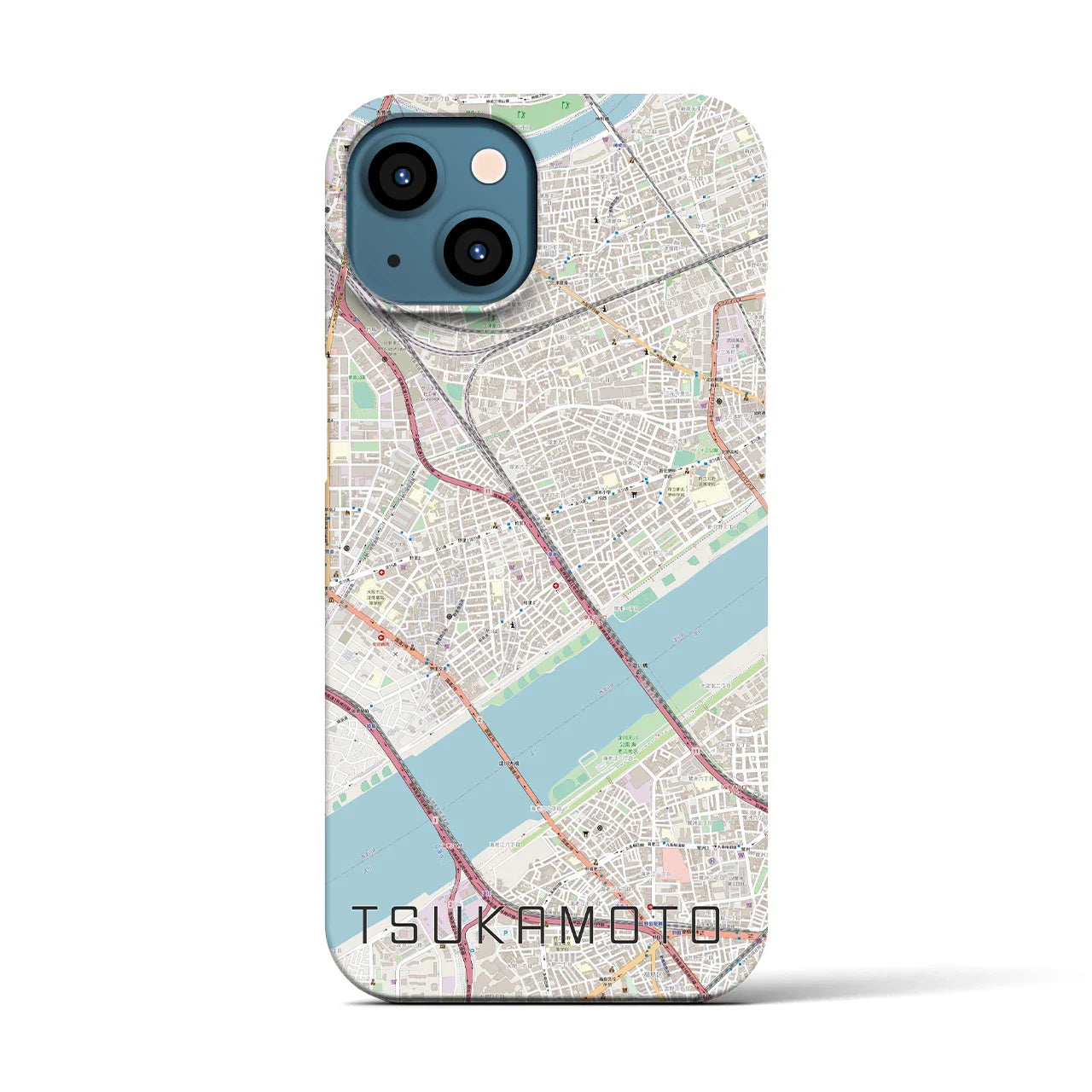 【塚本(大阪府)】地図柄iPhoneケース(バックカバータイプ)