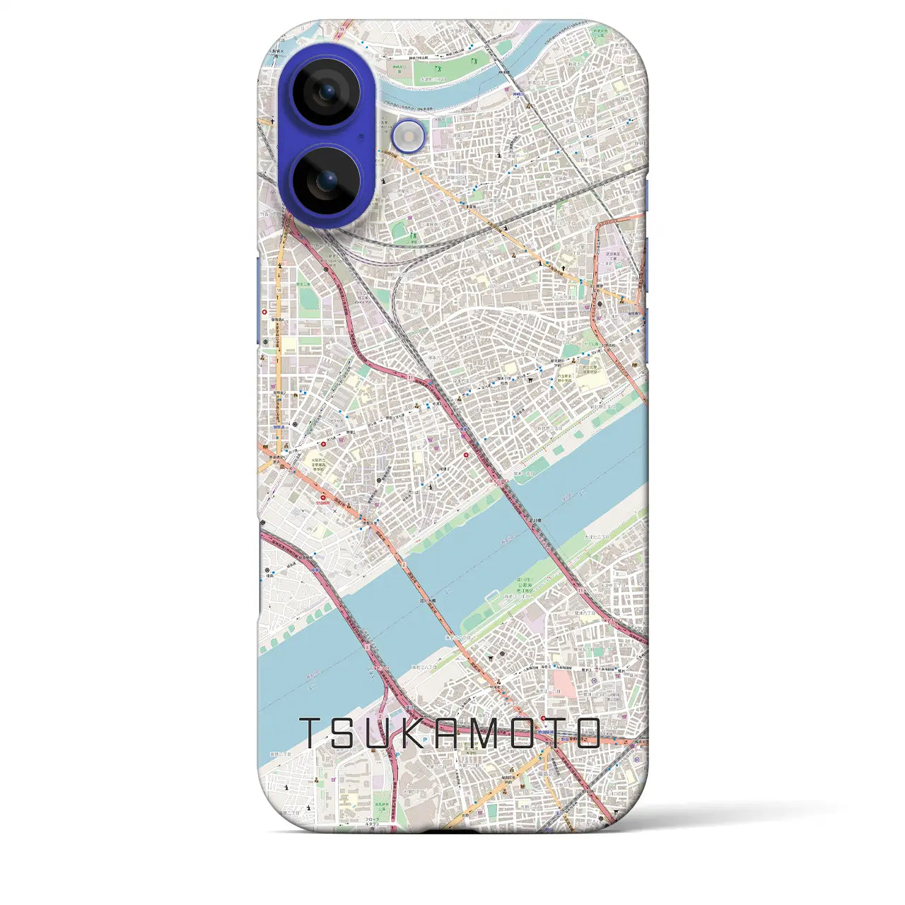 【塚本(大阪府)】地図柄iPhoneケース(バックカバータイプ)ナチュラル・iPhone 16 Pro Max 用