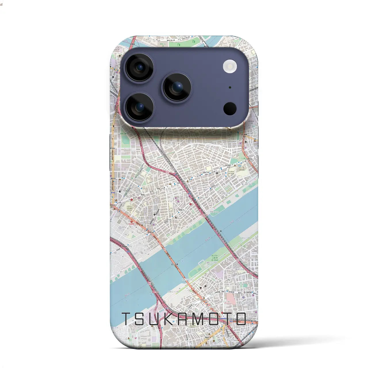 【塚本(大阪府)】地図柄iPhoneケース(バックカバータイプ)ブラック・iPhone 17 Pro Max 用