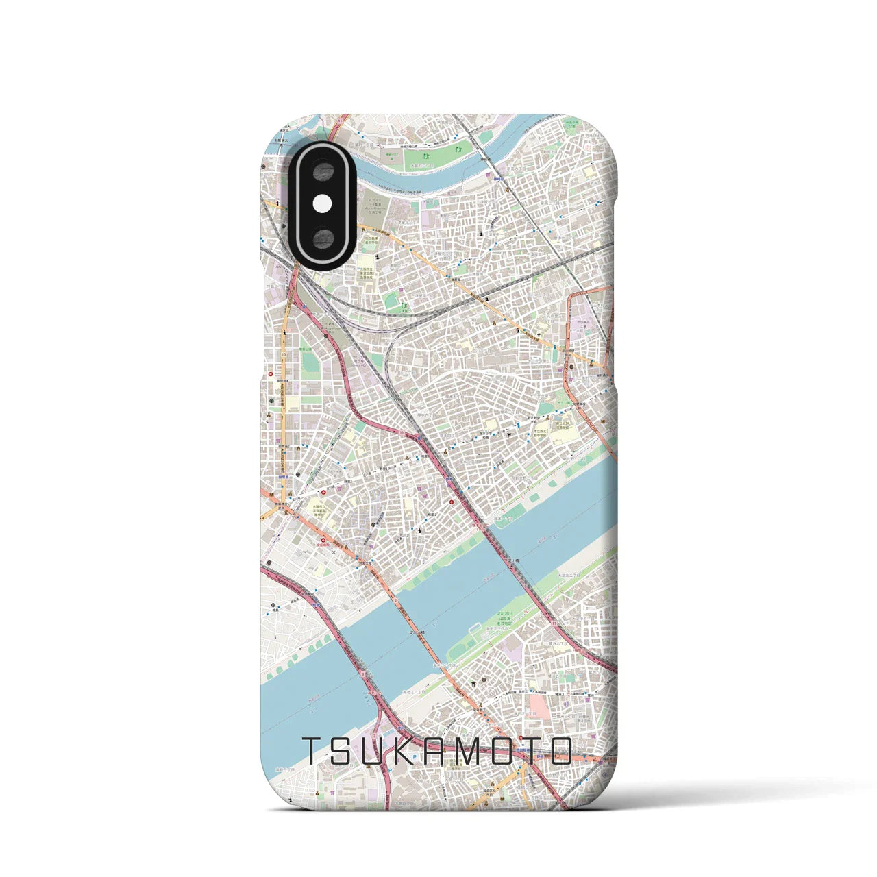 【塚本(大阪府)】地図柄iPhoneケース(バックカバータイプ)