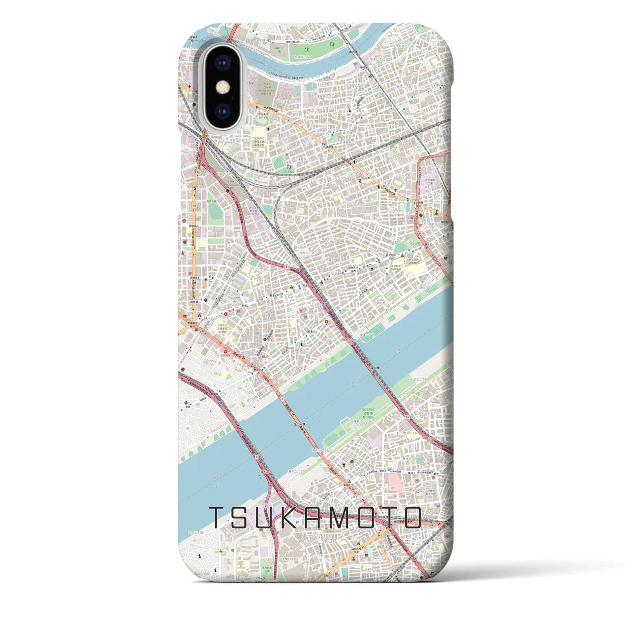 【塚本(大阪府)】地図柄iPhoneケース(バックカバータイプ)
