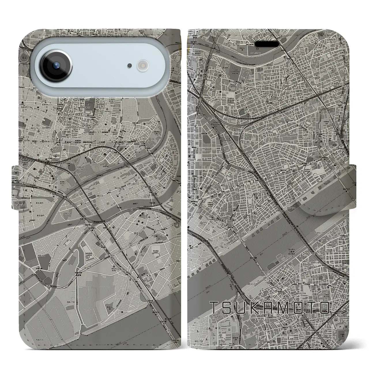 【塚本(大阪府)】地図柄iPhoneケース(手帳タイプ)