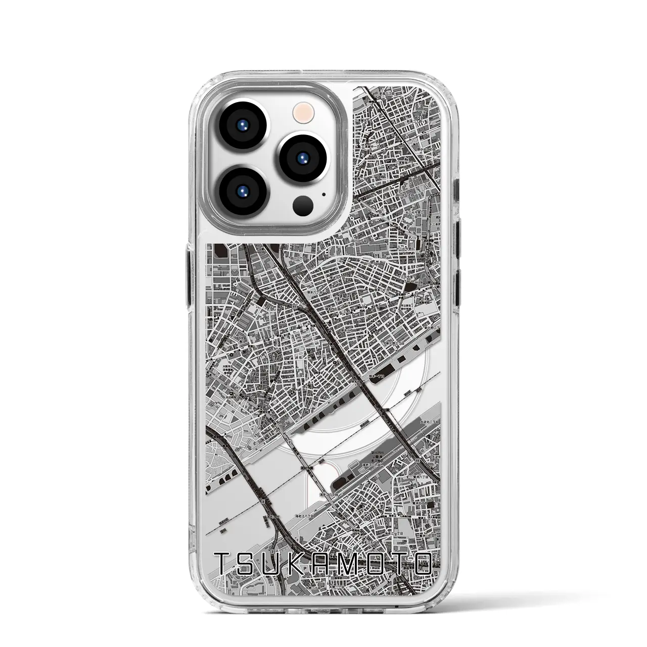 【塚本(大阪府)】地図柄iPhoneケース(MagSafeタイプ)