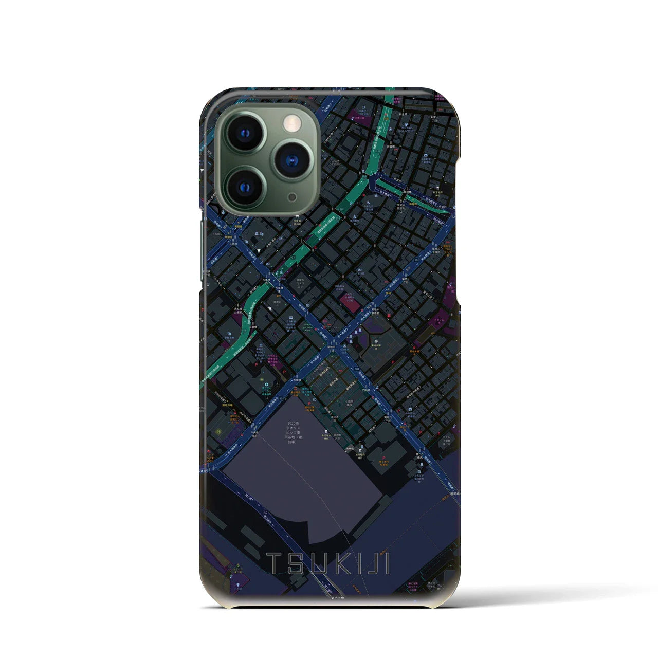 【築地(東京都)】地図柄iPhoneケース(バックカバータイプ)
