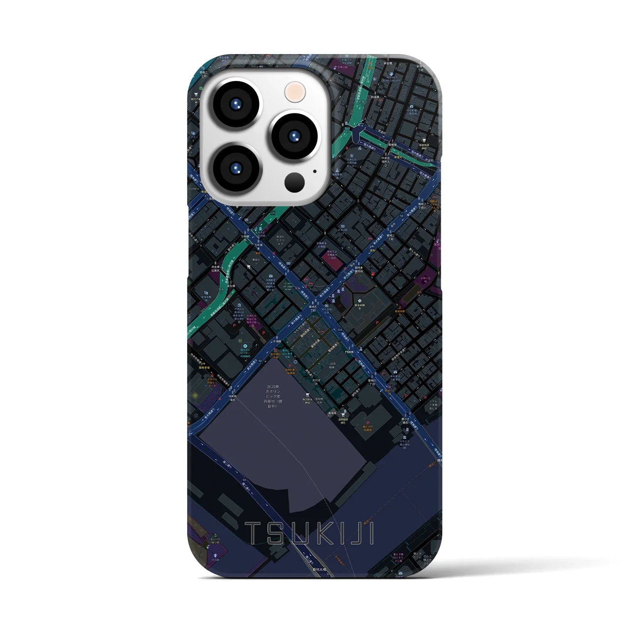 【築地(東京都)】地図柄iPhoneケース(バックカバータイプ)