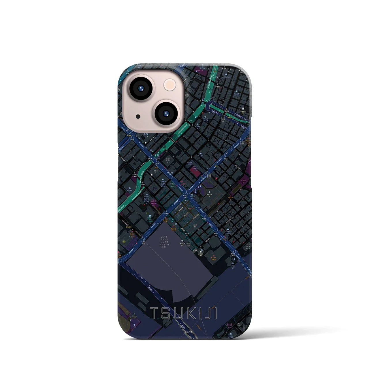 【築地(東京都)】地図柄iPhoneケース(バックカバータイプ)