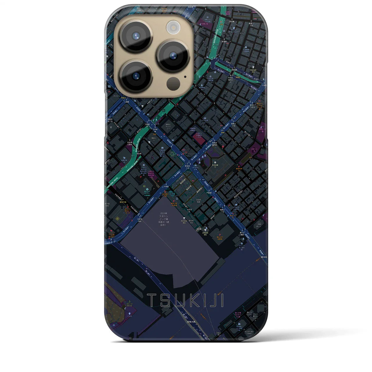 【築地(東京都)】地図柄iPhoneケース(バックカバータイプ)