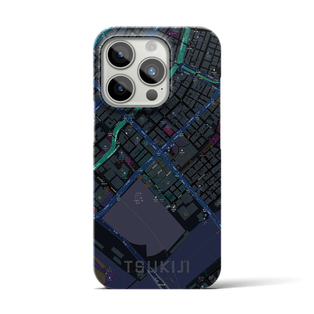 【築地(東京都)】地図柄iPhoneケース(バックカバータイプ)