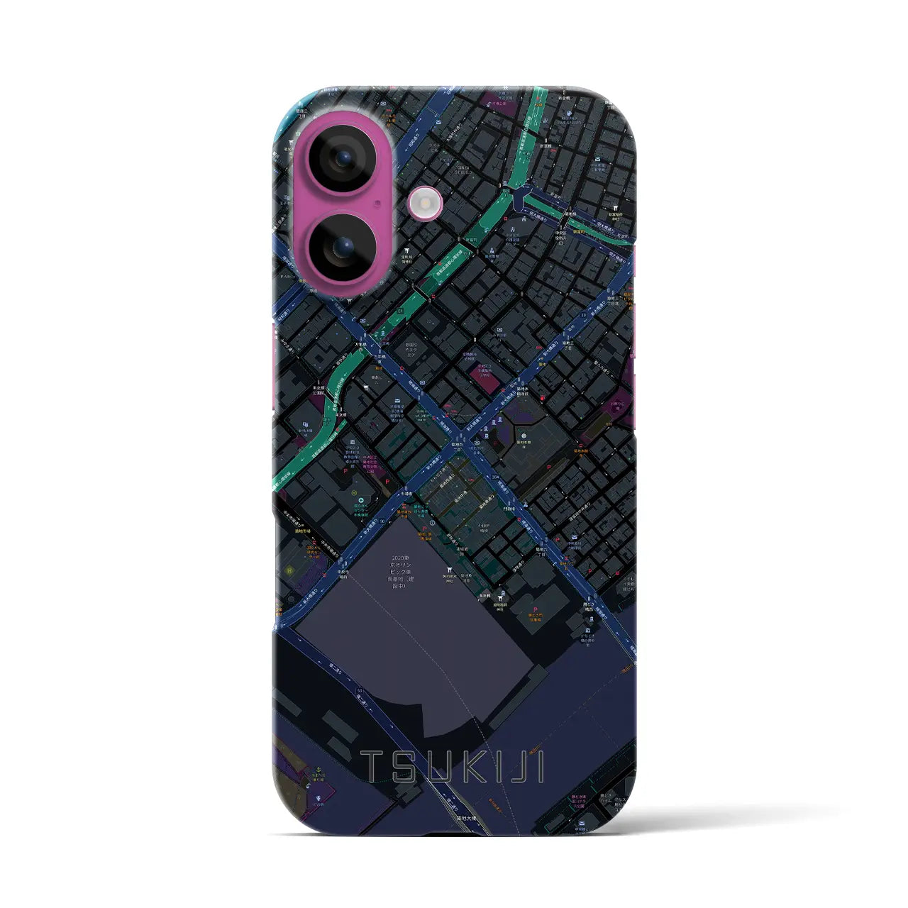 【築地(東京都)】地図柄iPhoneケース(バックカバータイプ)