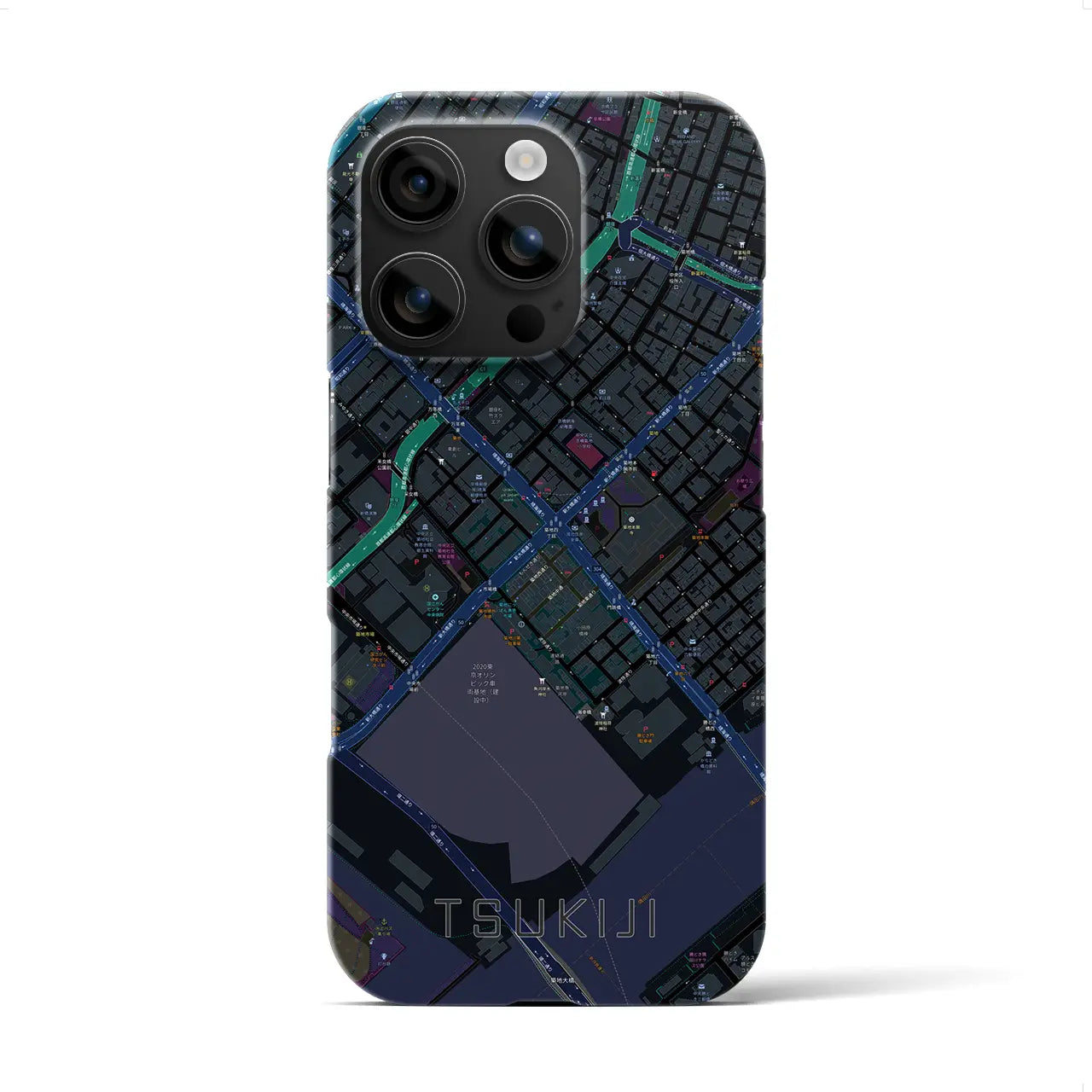 【築地(東京都)】地図柄iPhoneケース(バックカバータイプ)