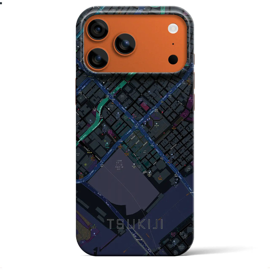 【築地(東京都)】地図柄iPhoneケース(バックカバータイプ)