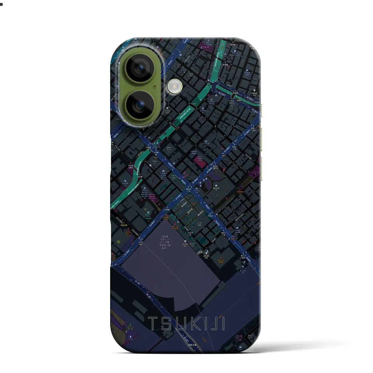 【築地(東京都)】地図柄iPhoneケース(バックカバータイプ)