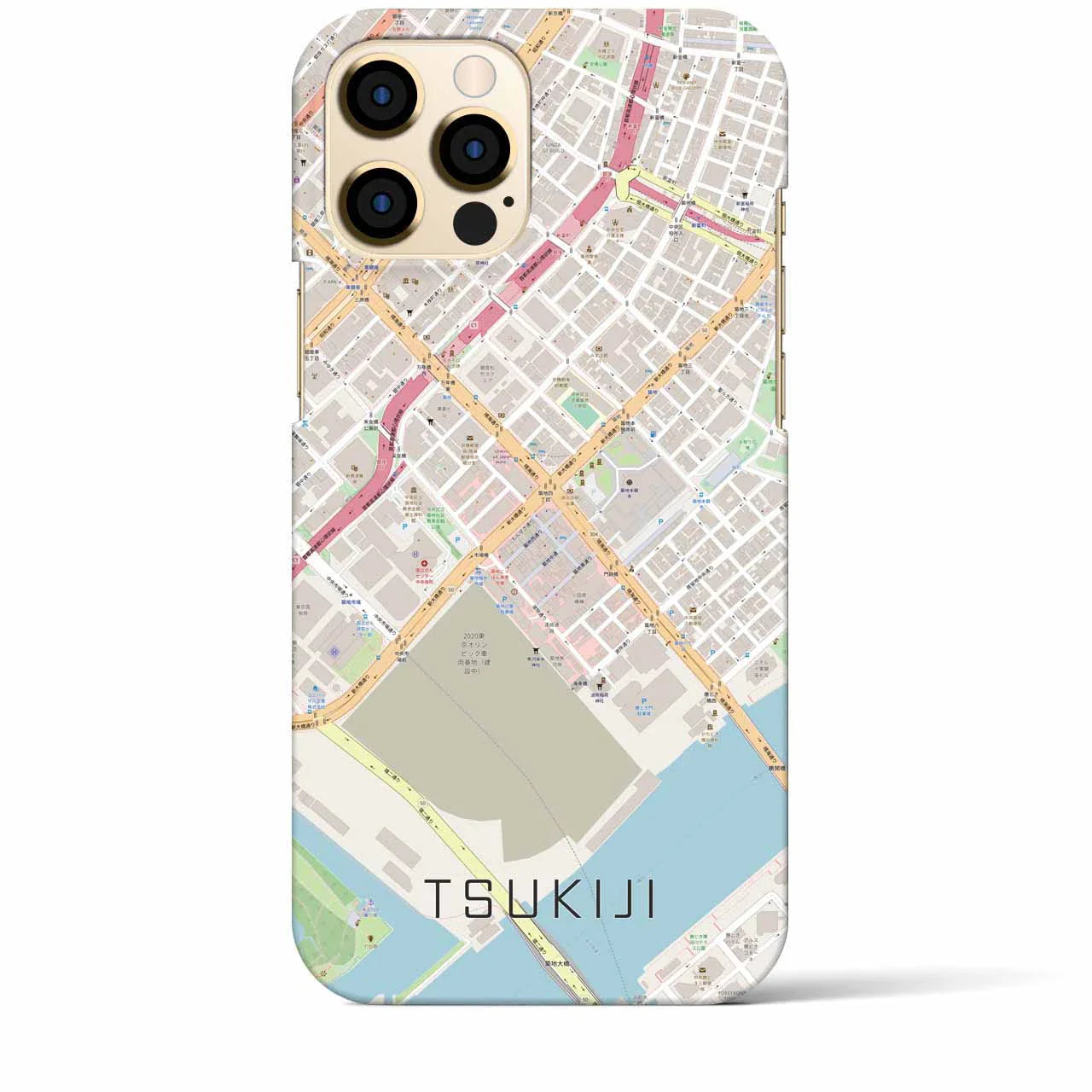 【築地(東京都)】地図柄iPhoneケース(バックカバータイプ)