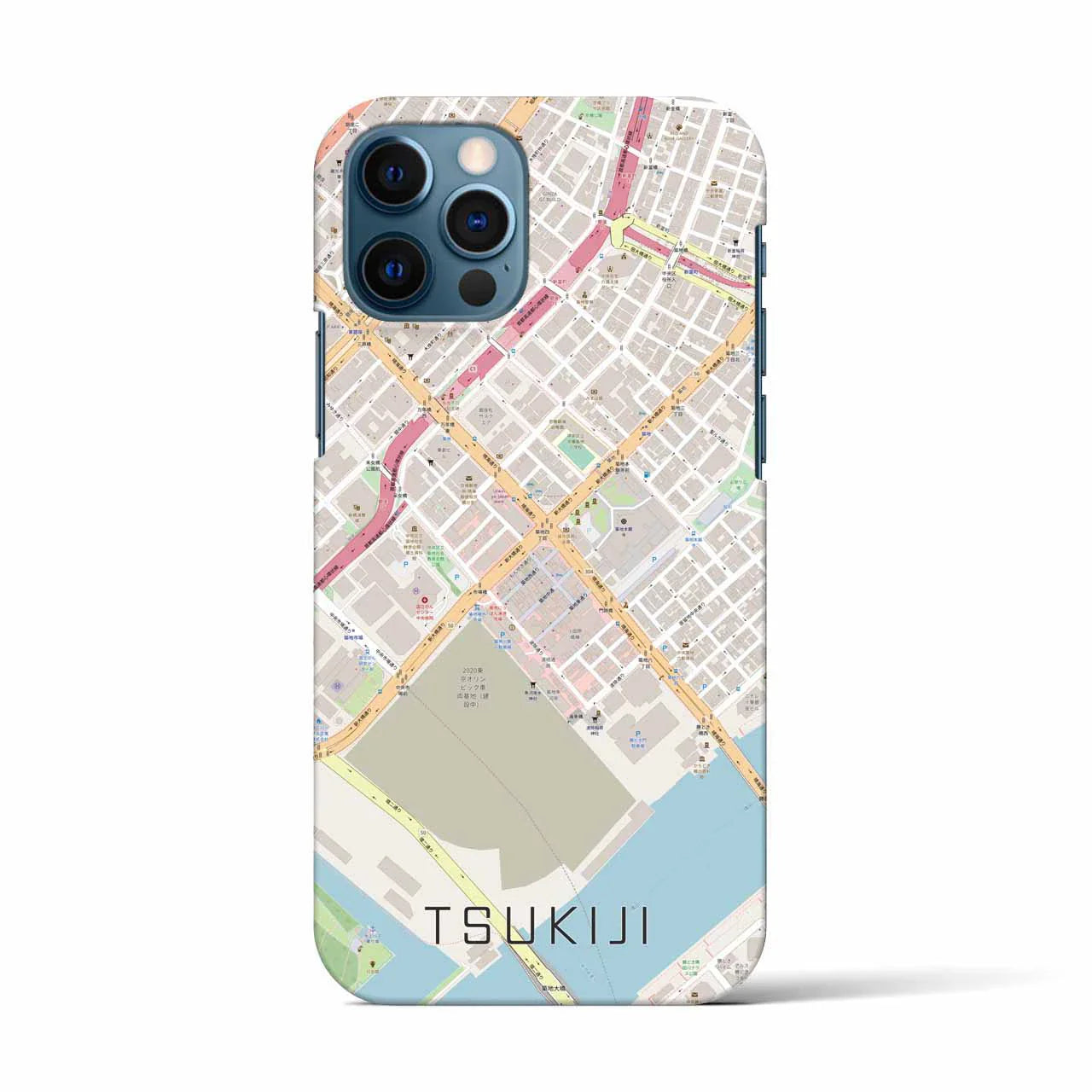 【築地(東京都)】地図柄iPhoneケース(バックカバータイプ)