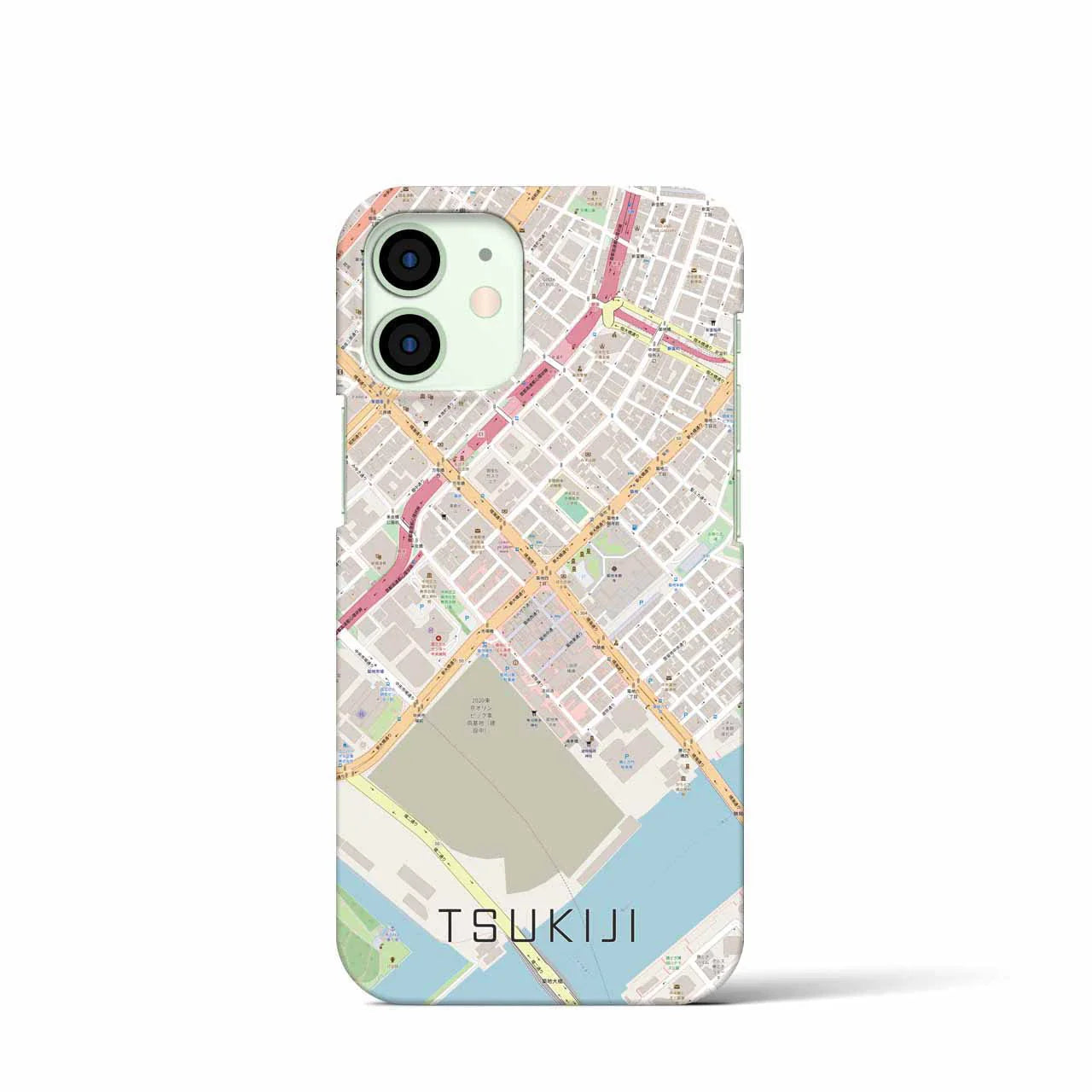 【築地(東京都)】地図柄iPhoneケース(バックカバータイプ)