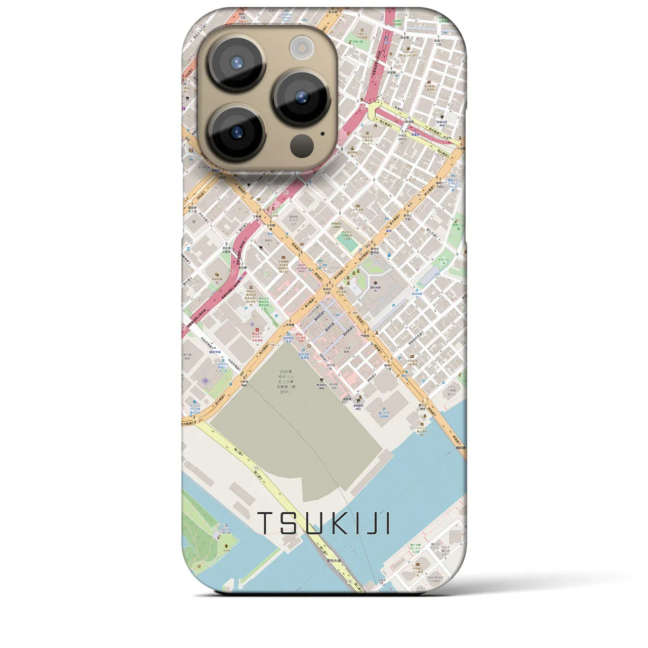 【築地(東京都)】地図柄iPhoneケース(バックカバータイプ)