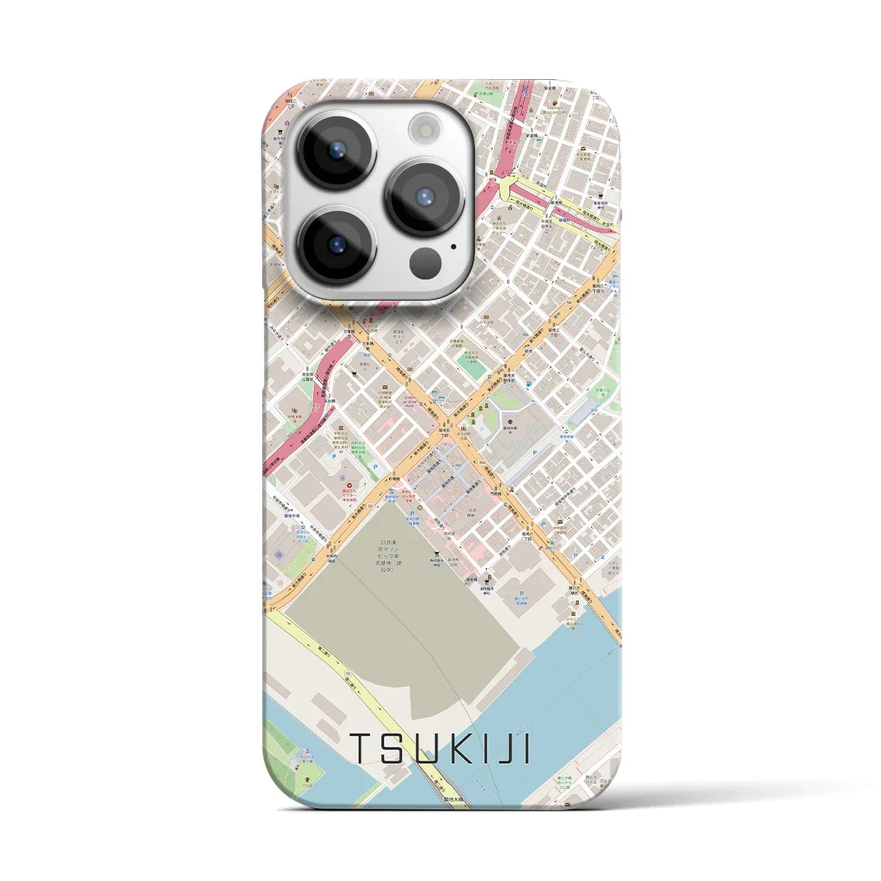 【築地(東京都)】地図柄iPhoneケース(バックカバータイプ)