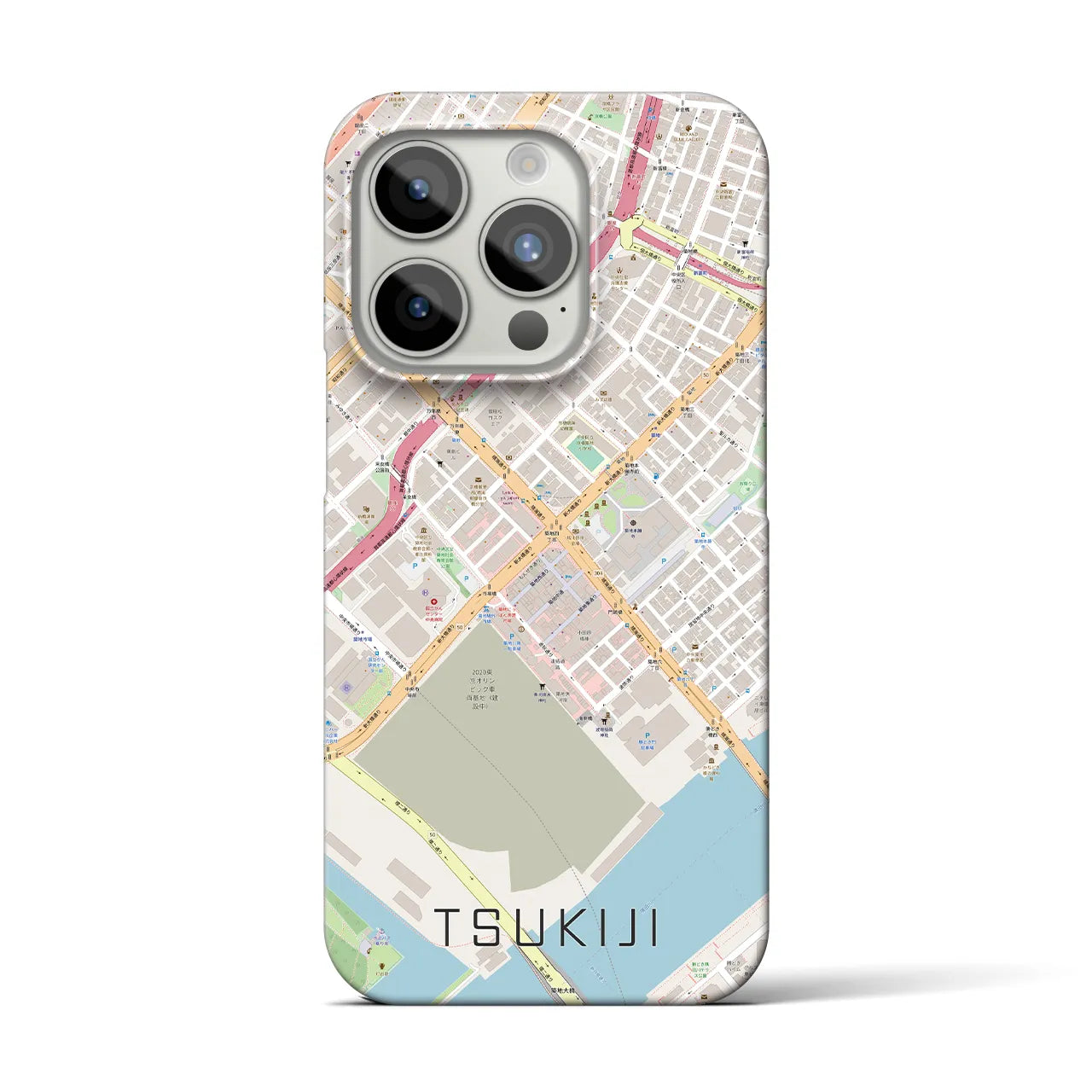 【築地(東京都)】地図柄iPhoneケース(バックカバータイプ)