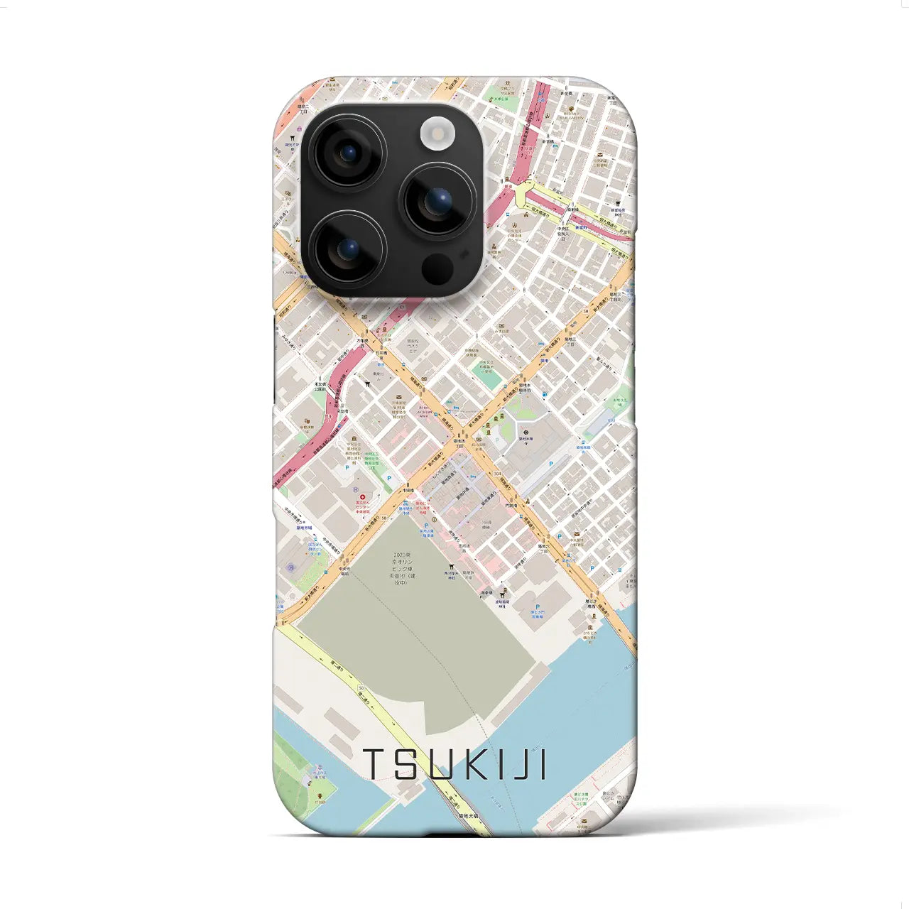 【築地(東京都)】地図柄iPhoneケース(バックカバータイプ)