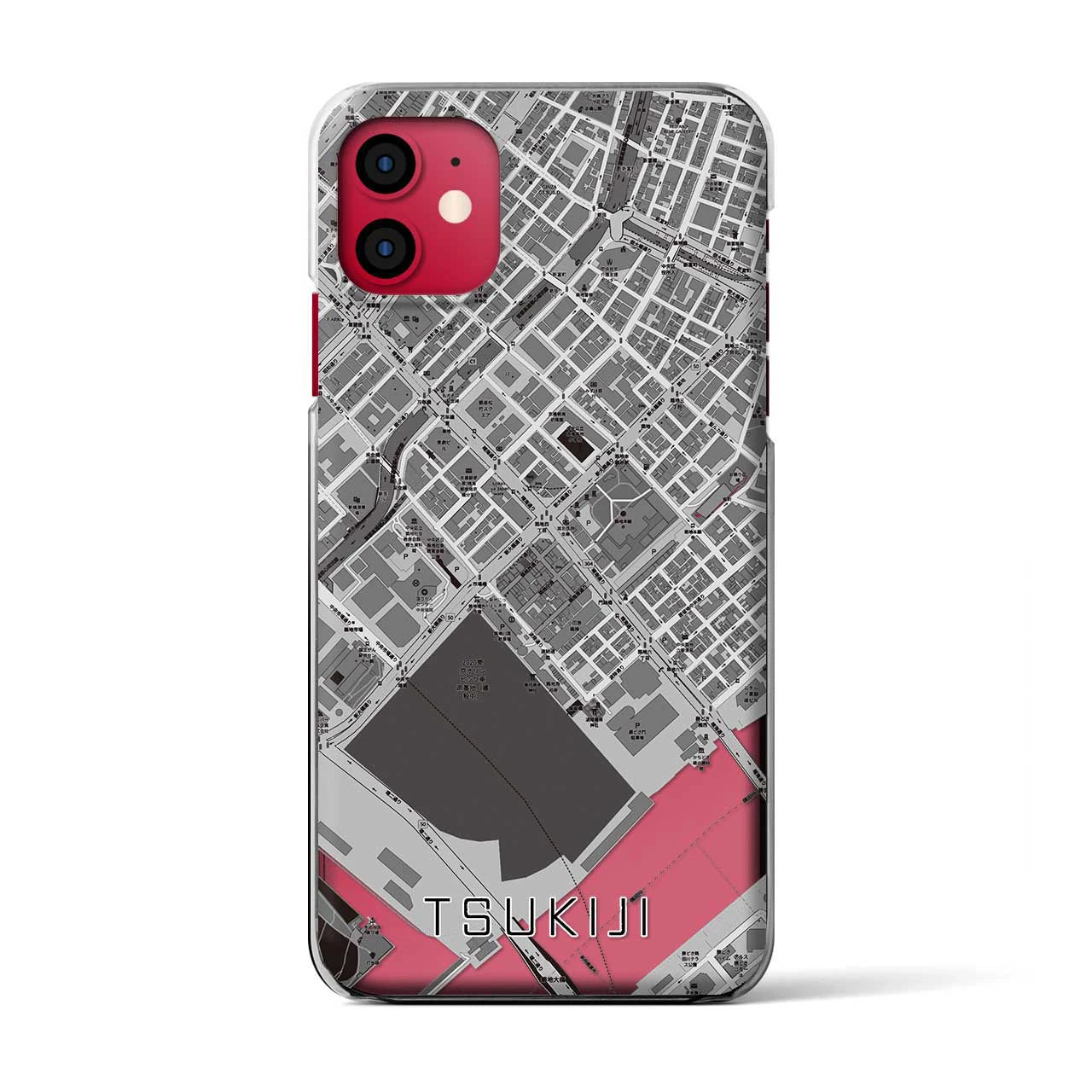 【築地(東京都)】地図柄iPhoneケース(クリアタイプ)