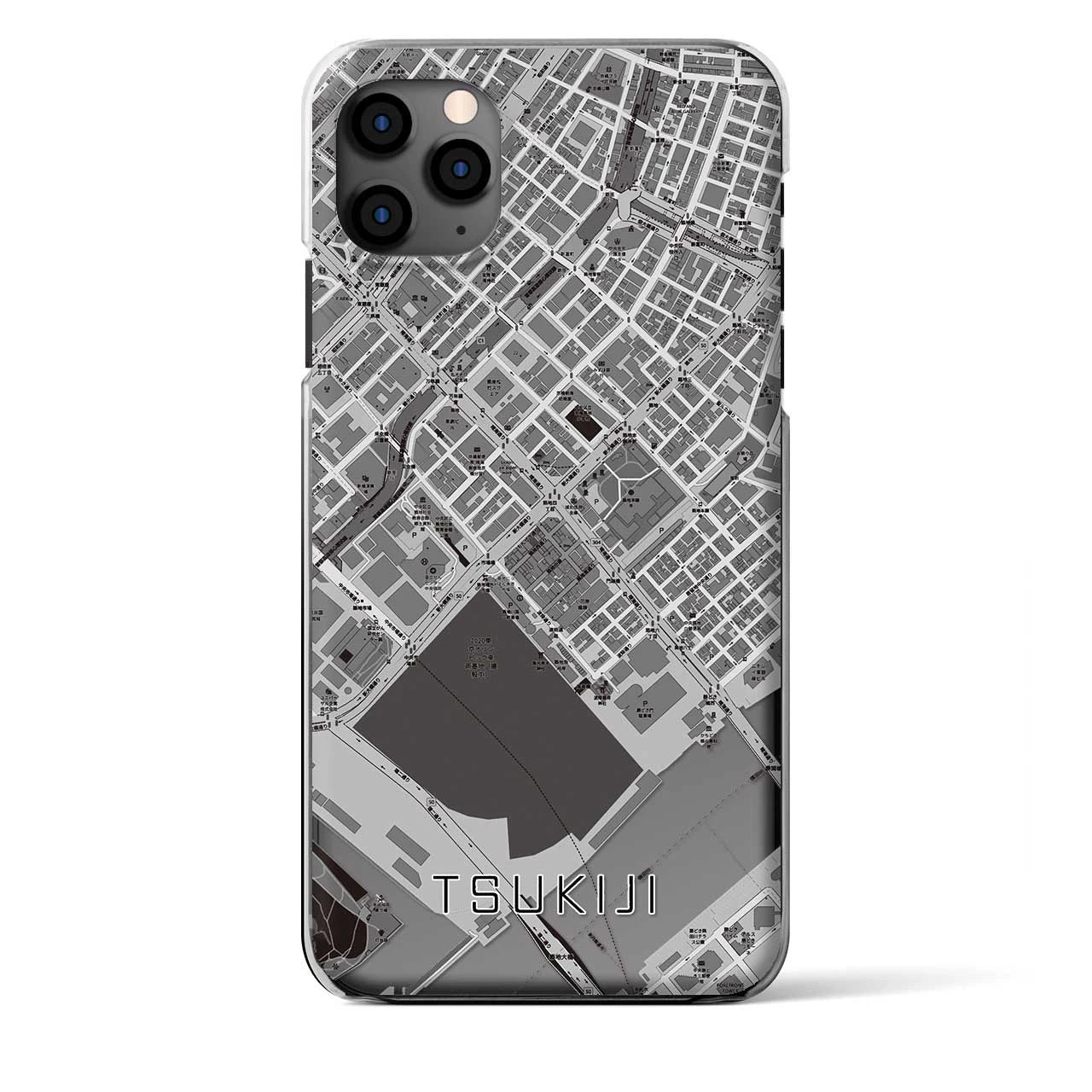 【築地(東京都)】地図柄iPhoneケース(クリアタイプ)