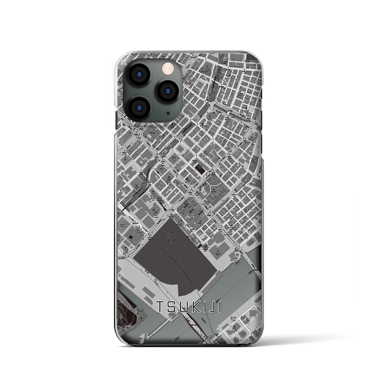 【築地(東京都)】地図柄iPhoneケース(クリアタイプ)